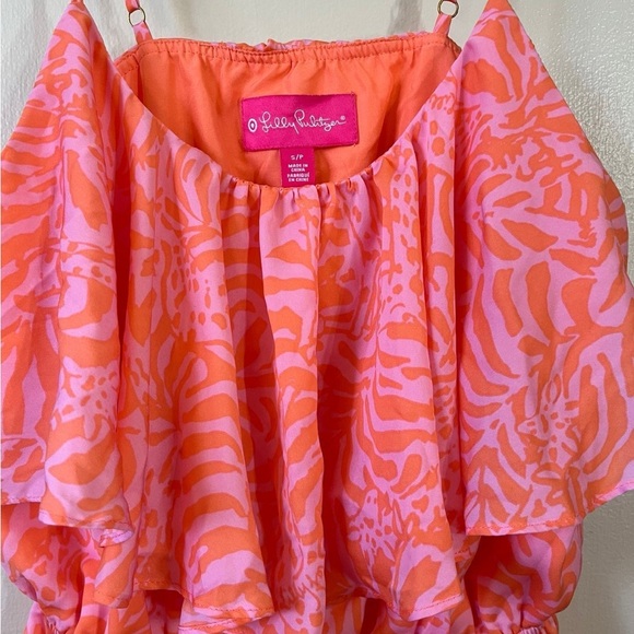 Lilly Pulitzer ruffle orange and pink dress - Picture 1 of 11